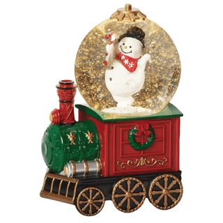 Confetti Lites Lighted Swirl Rotating Snowman on Train