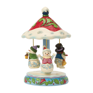 Rotating Snowman Carousel Figurine