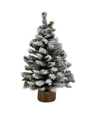 18" Flocked Canadian Pine Tree