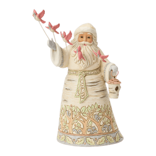 Woodland Santa Flying Cardinal Figure "Birchwood Blessings"