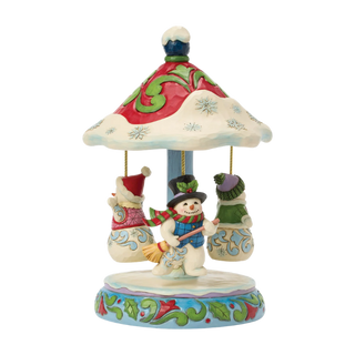 Rotating Snowman Carousel Figurine