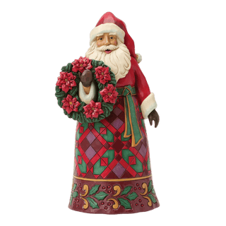 Santa w/ Wreath and Poinsettia