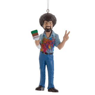 Bob Ross® With Paint Splatter Shirt Ornament