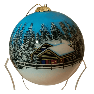 Cabin Winter Estes Park Ornament