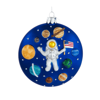 5.25" Glass Astronaut With Planets Ornament