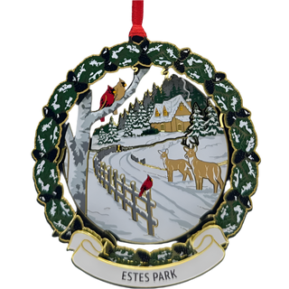 Cozy Cabin Metal Ornament