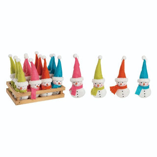 Fabric Colorful Snowman Orns