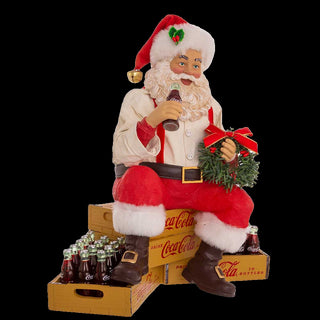 9" Coca-Cola® Fabriché™ Santa Sitting on Crates