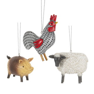 Rustic Sheep/Rooster/Pig Orn 3A