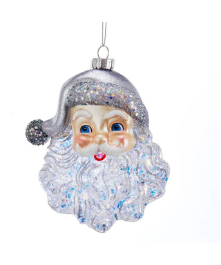 Silver Glass Santa Face