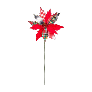 Timeless Tartan Poinsettia Stem