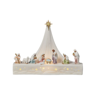 Lighted Nativity Scene with Star