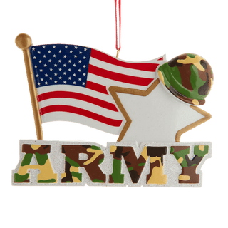 4.5" American Flag With Star "Army" Ornament For Personalization