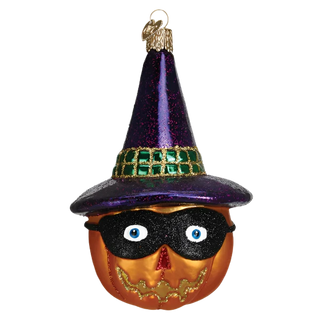 Masked Witch Jack O'lantern Ornament