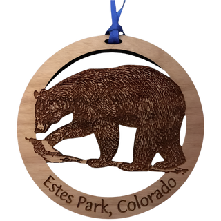 Bear Round Wood Ornament