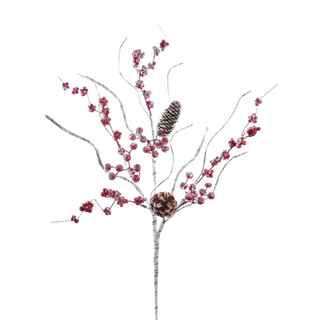 27" Birch Berry With Pinecone Branch