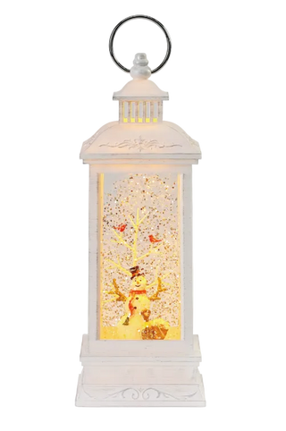 Lit Musical Snowman Lantern