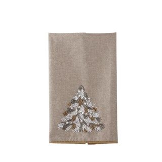 Cotton Beaded Christmas Tree Hand Towel