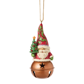 Christmas Gnome on Bell Ornament