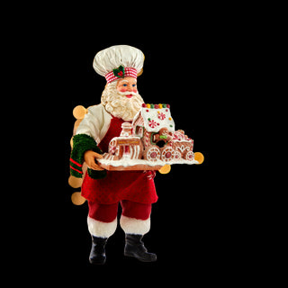 11" Fabriché™ Chef Santa with Gingerbread Train