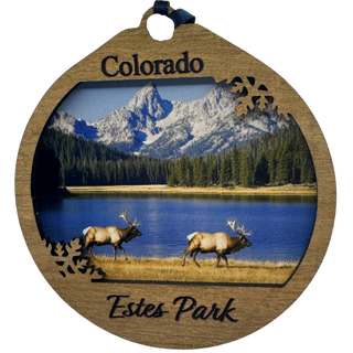 Elk in Mountains Estes Park Ornament