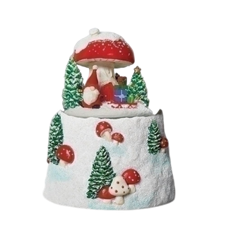Gnomes with Mushroom Musical Swirl Dome