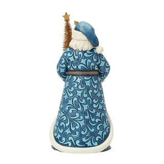 Blue & Gold Santa Sisal Figure
