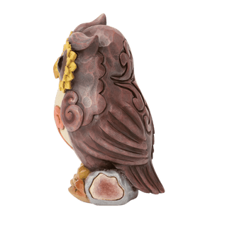 Owl on Log Mini Figurine