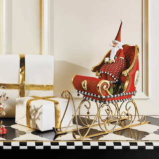 Patience Brewster Dash Away Sitting Santa & Sleigh Figure Set