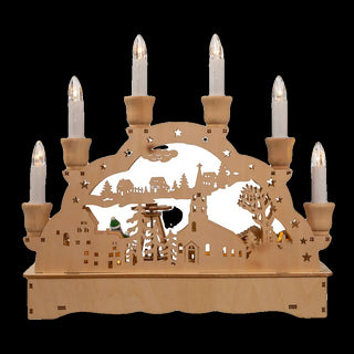 10.25" Wooden LED Light-Up Musical/Motion Christmas Village