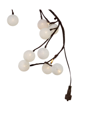 Cotton Ball Light Brown Vine Garland