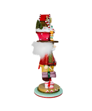 18" Lit Gingerbread House Hat Nutcracker