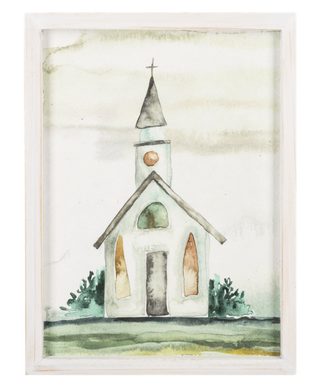 Watercolor Church Wall Decor