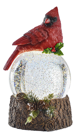 LED Light Up Shimmer Cardinal Globe