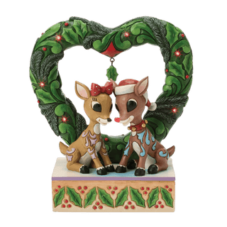 Rudolph & Clarice Heart Wreathe