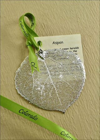 Silver Preserved Aspen Leaf - Plain