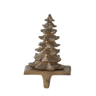 Bronze Glittered Christmas Tree Stocking Holder