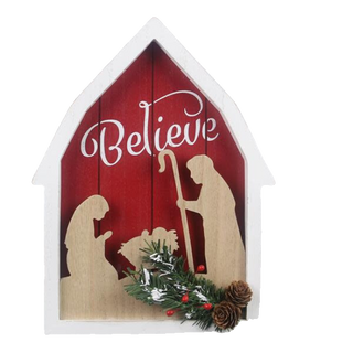 Red Barn Wood Nativity