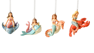 Mermaid w/Sea Animal Ornaments 4/a