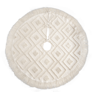 Natural Tufted Diamond Tree Skirt