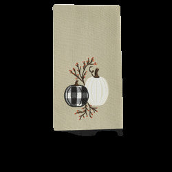 Check and Cream Pumpkin Dishtowel