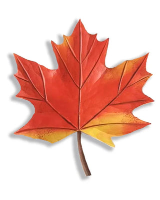 Maple Leaf Wood Carved Orn