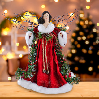 14 Inch Red Unlit Angel Tree Top