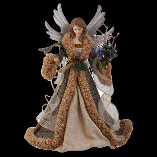 16" Un-Lit Rustic Glam Angel Treetop