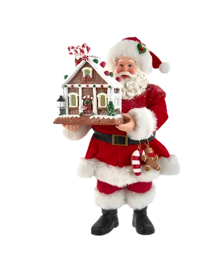 Battery Operated Santa With LightUp Gingerbread