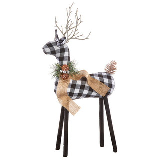 Sm Black Check Deer