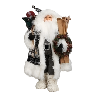 18"H SANTA W/SKIS, SWEATER