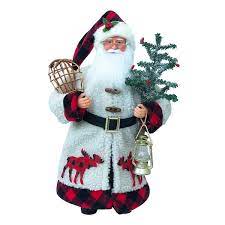 15" Plaid Moose Santa