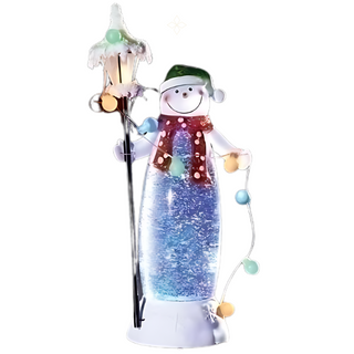 Snowman With Lamppost Shimmer