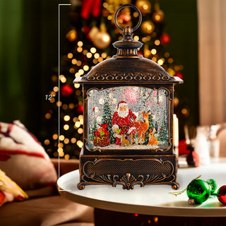 Santa With Animals Lantern Shimmer